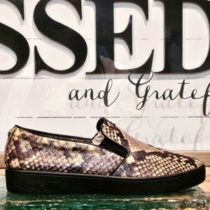 Micheal Kors Snakeskin Effect Slip On Sneakers Wmns Sz 6.5